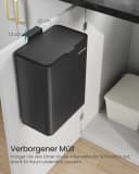 SONGMICS Mülleimer hängend 8L Stahl mit Deckel schwarz Bild 5