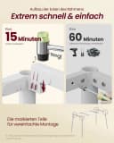 VASAGLE Essgruppe 5-tlg. Goldeichenfarben-Cremeweiß Bild 5