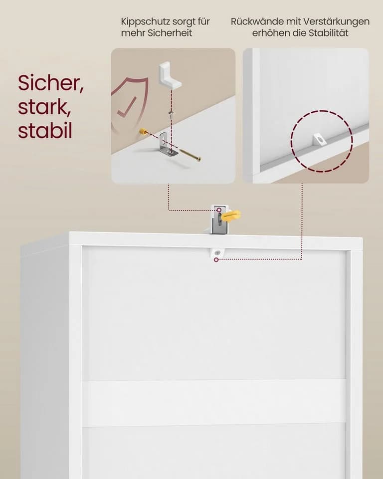 VASAGLE Bücherregal 3/4-stöckig Wolkenweiß - Bild 4