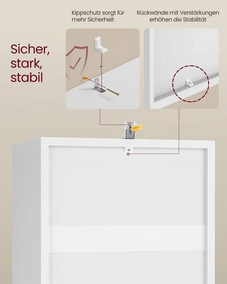 VASAGLE Bücherregal 4-stöckig Wolkenweiß - Bild 4