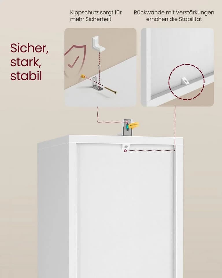 VASAGLE Bücherregal 3/4-stöckig Wolkenweiß - Bild 3
