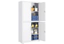 SONGMICS Aktenschrank Mehrzweckschrank Stahl-Aufbewahrungsschrank 5 Ebenen 4 Türen 40 x 60/80 x 180 cm 2 Schlösser verstellbare Ablagen Bild 2