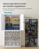 SONGMICS Aktenschrank Mehrzweckschrank Stahl-Aufbewahrungsschrank 5 Ebenen 4 Türen 40 x 60/80 x 180 cm 2 Schlösser verstellbare Ablagen Bild 3