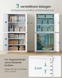 SONGMICS Aktenschrank Mehrzweckschrank Stahl-Aufbewahrungsschrank 5 Ebenen 4 Türen 40 x 60/80 x 180 cm 2 Schlösser verstellbare Ablagen Bild 4