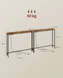 VASAGLE Konsolentisch 2-St. Flurtisch Braun-Schwarz 15 x 100 x 80 cm Bild 5
