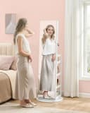 SONGMICS Schmuckschrank 360° drehbar mit LED-Beleuchtung Wolkenweiß Bild 1