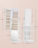 SONGMICS Schmuckschrank 360° drehbar mit LED-Beleuchtung Wolkenweiß Bild 5