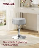 VASAGLE Barhocker Schminktischr Drehhocker Taubengrau 360° PU Bild 1