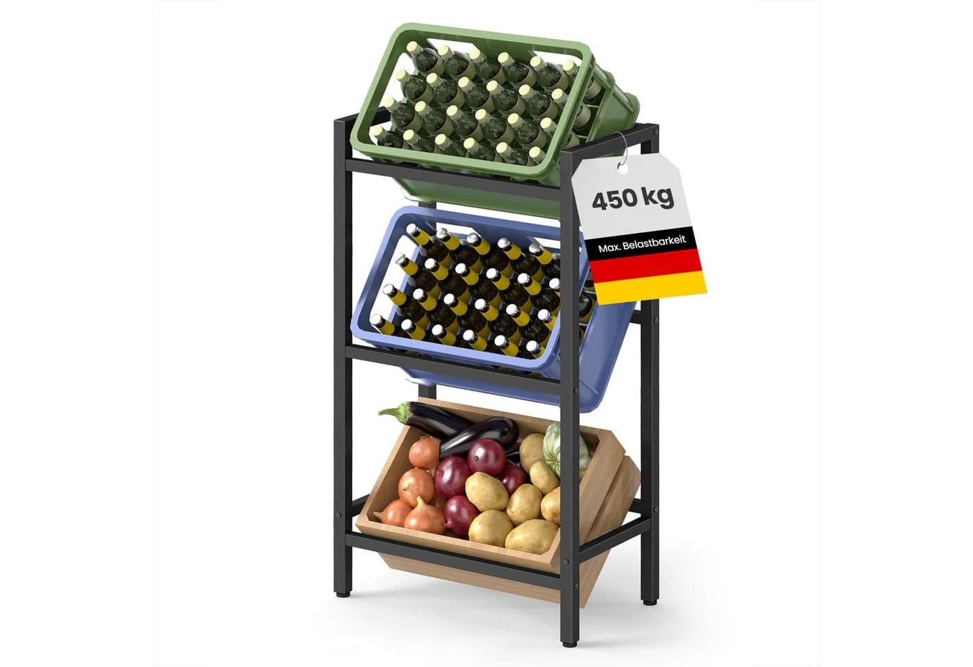SONGMICS Flaschenregal Getränkekistenregal Schwarz - Bild 2