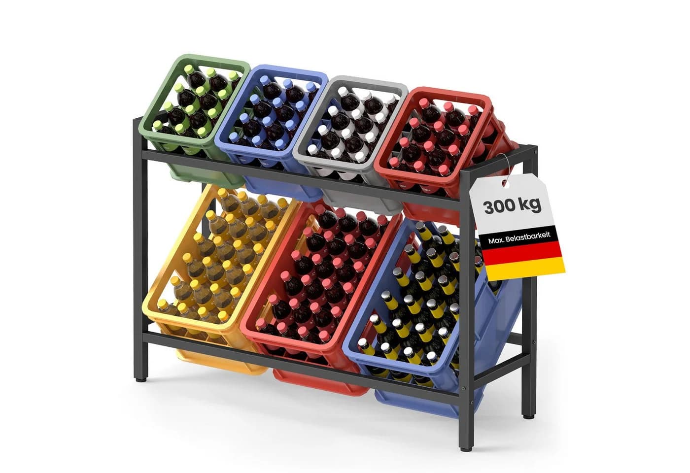 SONGMICS Flaschenregal Getränkekistenregal Schwarz - Bild 2