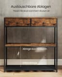 VASAGLE Konsolentisch Beistelltisch Flurtisch schmal 2 Schubladen 24 x 76 x 80 cm Bild 4