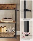 VASAGLE Konsolentisch Beistelltisch Flurtisch schmal 2 Schubladen 24 x 76 x 80 cm Bild 5