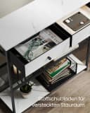 VASAGLE Konsolentisch Beistelltisch Flurtisch schmal 2 Schubladen 24 x 76 x 80 cm Bild 3