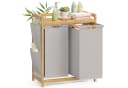 SONGMICS Wäschekorb 3 Fächer Bambus Wäschesammler 150 L Wäschesortierer Bild 2