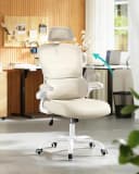 SONGMICS Bürostuhl Netzstuhl Ergonomisch Beige Bild 2