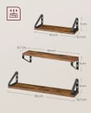 VASAGLE Wandregal Schweberegal 3er Set Braun-Schwarz 40/50/60 cm Bild 3