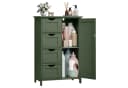 VASAGLE Badmöbel-Set Badezimmerschrank Waldgrün 4 Schubladen Bild 2