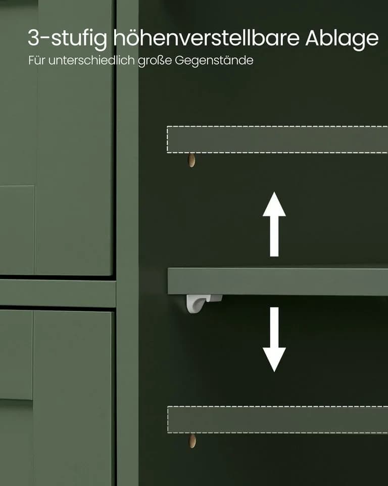 VASAGLE Badmöbel-Set Badezimmerschrank Waldgrün 4 Schubladen - Bild 4