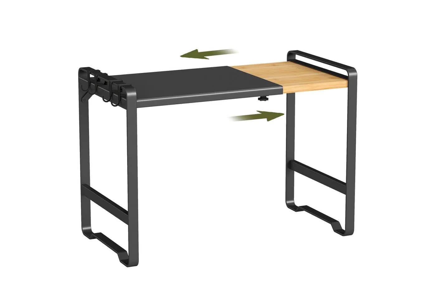 SONGMICS Gewürzregal Mikrowellenständer 41,5-64 cm Stahl Bambus