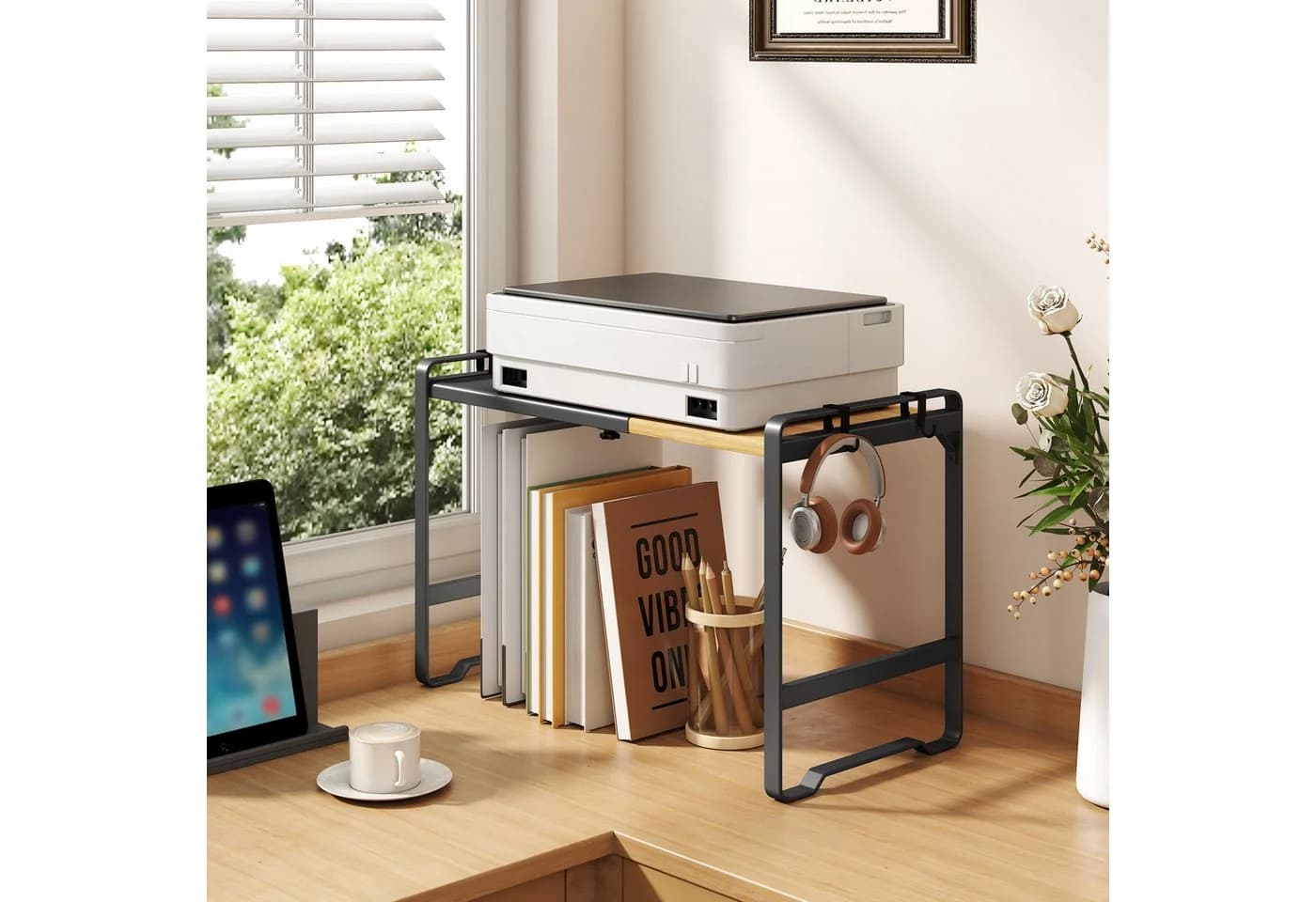 SONGMICS Gewürzregal Mikrowellenständer 41,5-64 cm Stahl Bambus - Bild 5