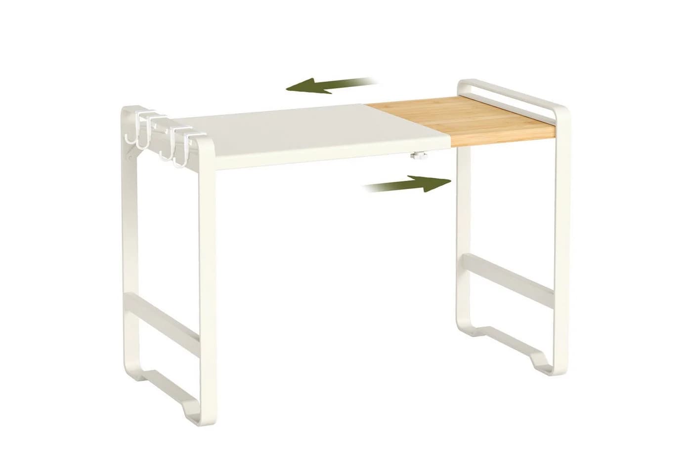 SONGMICS Gewürzregal Mikrowellenständer 41,5-64 cm Stahl Bambus