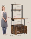 VASAGLE Küchenregal mit Steckdosen 90 cm Arbeitsplatte 8 Haken Bild 3