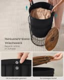 SONGMICS Wäschekorb mit Deckel, Wäschesammler rund, 95 L, herausnehmbarer Wäschesack Bild 5
