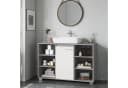 VASAGLE Waschbeckenunterschrank Grau Weiß MDF Metallfüße Bild 4