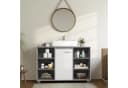 VASAGLE Waschbeckenunterschrank Grau Weiß MDF Metallfüße Bild 5
