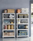 SONGMICS Schwerlastregal 2-tlg. 2er Set 30 x 75 x 150 cm Silber Stahl MDF Bild 1