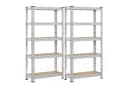 SONGMICS Schwerlastregal 2-tlg. 2er Set 30 x 75 x 150 cm Silber Stahl MDF Bild 2