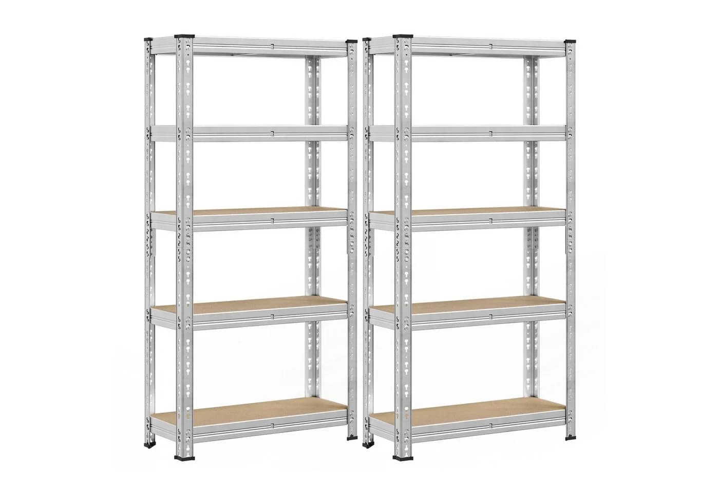 SONGMICS Schwerlastregal 2-tlg. 2er Set 30 x 75 x 150 cm Silber Stahl MDF - Bild 2