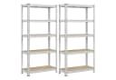 SONGMICS Schwerlastregal 2-tlg. Set 40x90x180 cm Silber Stahl MDF Bild 2