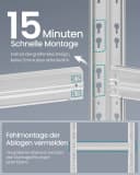 SONGMICS Schwerlastregal 2-tlg. Set 40x90x180 cm Silber Stahl MDF Bild 3