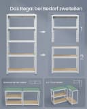 SONGMICS Schwerlastregal 2-tlg. Set 40x90x180 cm Silber Stahl MDF Bild 5