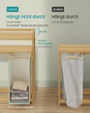 SONGMICS Wäschekorb 2/3 Fächer Bambus Cremeweiß Bild 5