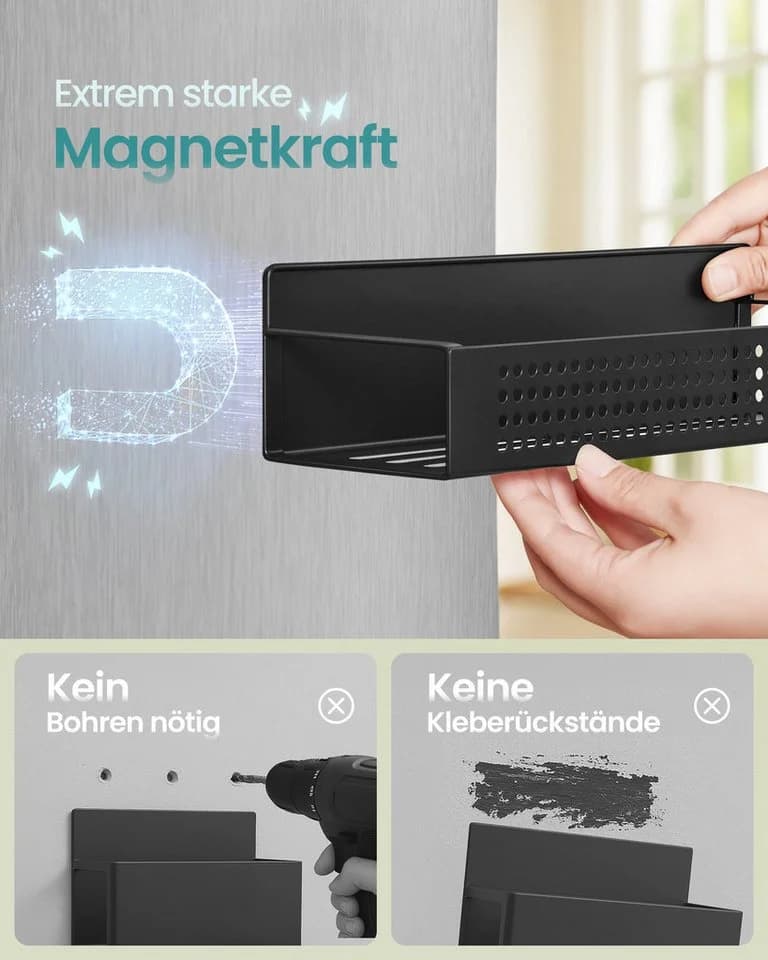 SONGMICS Gewürzregal magnetisch 4er Set 2 große und 2 kleine Regale - Bild 3