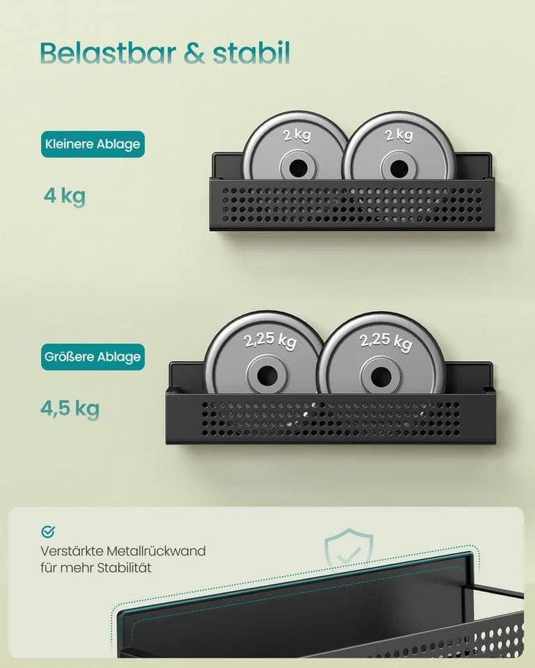 SONGMICS Gewürzregal magnetisch 4er Set 2 große und 2 kleine Regale - Bild 4