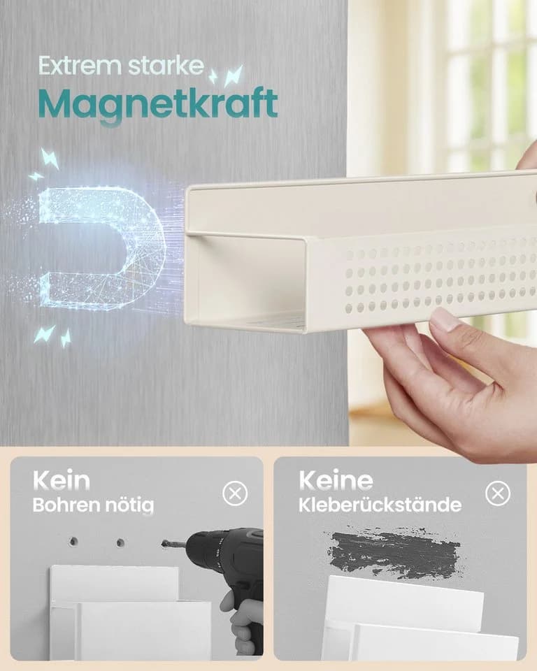SONGMICS Gewürzregal magnetisch 4er Set 2 große und 2 kleine Regale - Bild 3