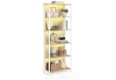 VASAGLE Bücherregal 6 Ebenen Beige Standregal LED-Beleuchtung Bild 2
