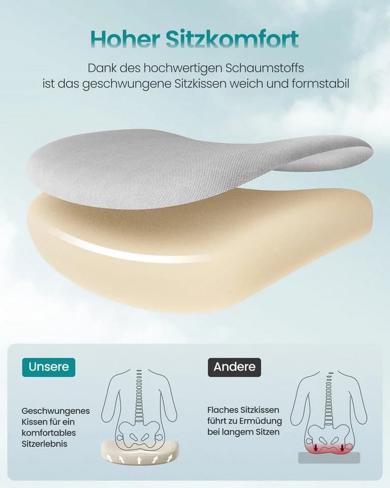SONGMICS Bürostuhl Schreibtischstuhl Ergonomische Rückenlehne Hochklappbare Armlehnen Grau - Bild 5