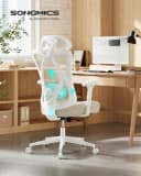 SONGMICS Bürostuhl Ergonomisch Beige Verstellbare Lendenstütze Bild 1