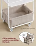 VASAGLE Beistellwagen Rollwagen mit Korb 3 Ebenen Rollen mit Bremse für Wohnzimmer Bild 4