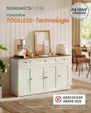 VASAGLE Sideboard Küchenschrank 39x81x140cm Toolless-Technologie Bild 1