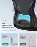 SONGMICS Bürostuhl Ergonomisch mit Lendenstütze Tintenschwarz Bild 3