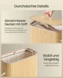 SONGMICS Wäschekorb mit Deckel 60/90 L Bambus faltbar Bild 5