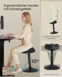 SONGMICS Arbeitshocker Stehhocker 360° neigbar Schreibtischstuhl Anti-Rutsch Bild 3