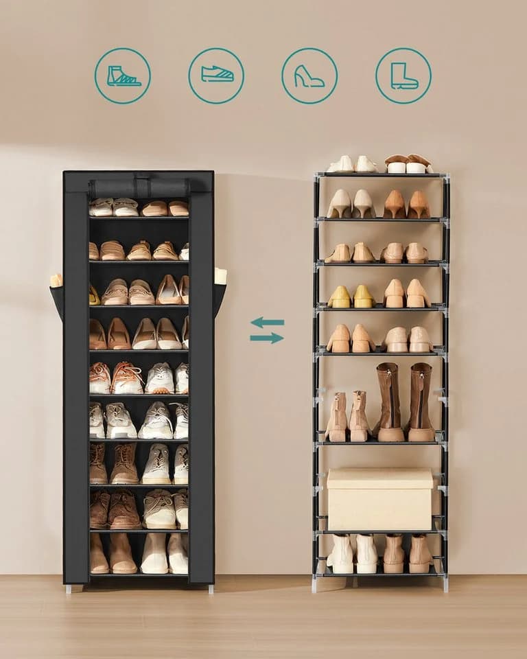 SONGMICS Schuhregal Schuhschrank 10 Ebenen für bis zu 20/40 Paar Schuhe - Bild 4