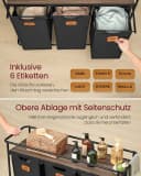 VASAGLE Wäschekorb 150 L Schwarz/Braun Bild 5