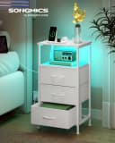 SONGMICS Nachttisch mit Ladestation Beistelltisch LED-Beleuchtung Bild 1